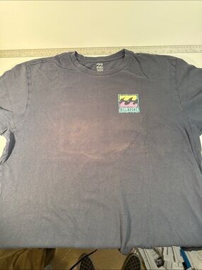 Billabong Short Sleeve Crew Tee - Blue with Multi-Color Logo
